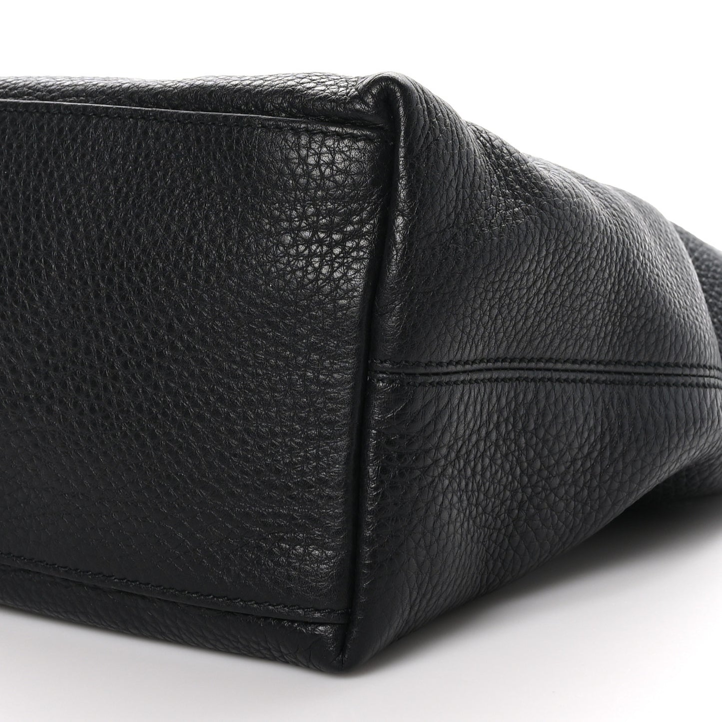Pebbled Calfskin Studded Medium Soho Chain Shoulder Bag Black