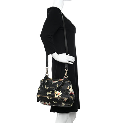 Givenchy Lambskin Magnolia and Moth Print Mini Pandora Black 2 of 11