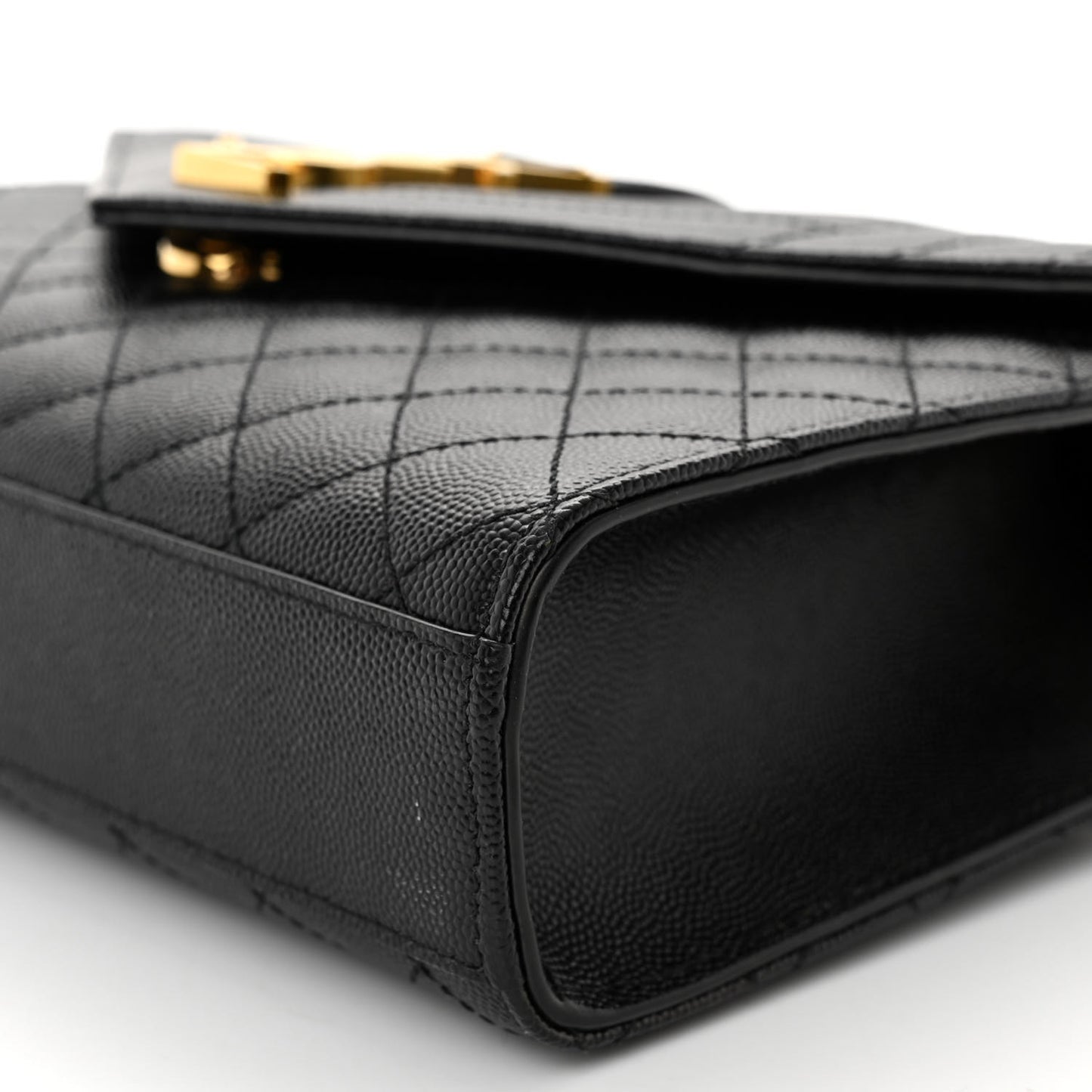 Grain De Poudre Textured Mixed Matelasse Triquilt Medium Monogram Satchel Black