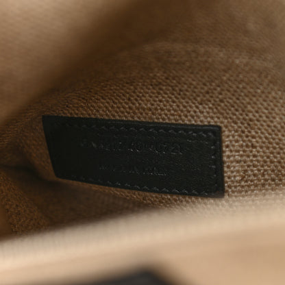 Saint Laurent Linen Calfskin Small Rive Gauche Tote Greggio Natural 7 of 10