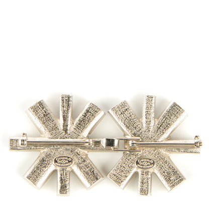Chanel Baguette Crystal CC Brooch Silver Black 3 of 5