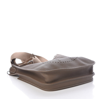 Hermes Taurillon Clemence Evelyne III PM Etoupe 4 of 10