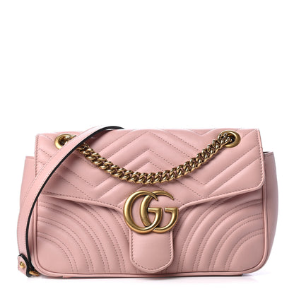 Gucci Calfskin Matelasse Small GG Marmont Shoulder Bag Perfect Pink 1 of 4