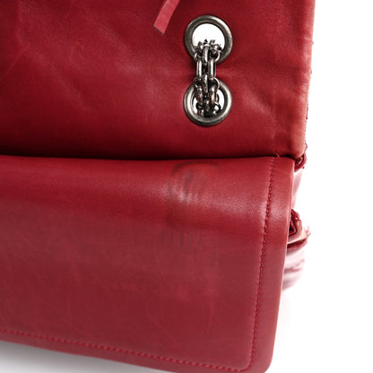 Chanel Distressed Patent Quilted 2.55 Reissue 227 Flap Raspberry Red 11 of 11