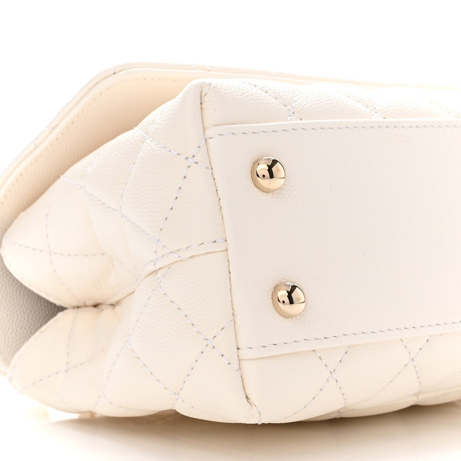 Chanel Caviar Quilted Mini Coco Handle Flap White 9 of 12