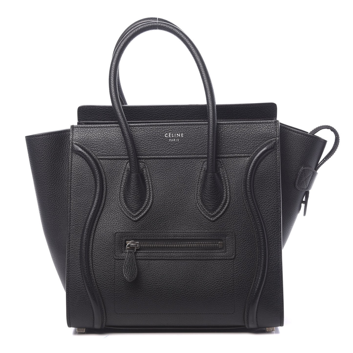 Drummed Calfskin Micro Luggage Black