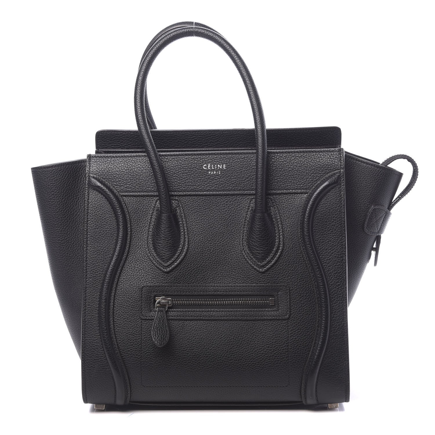 Celine Drummed Calfskin Micro Luggage Black 1 of 12