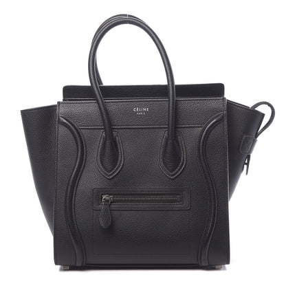 Celine Drummed Calfskin Micro Luggage Black 1 of 12