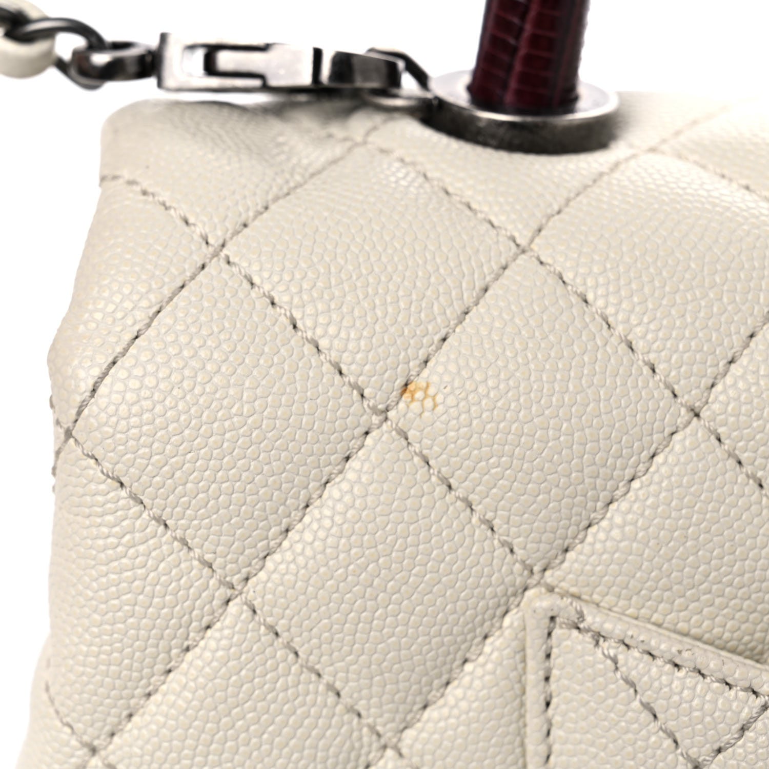 Chanel Caviar Lizard Quilted Small Coco Handle Flap Ivory 24 of 24