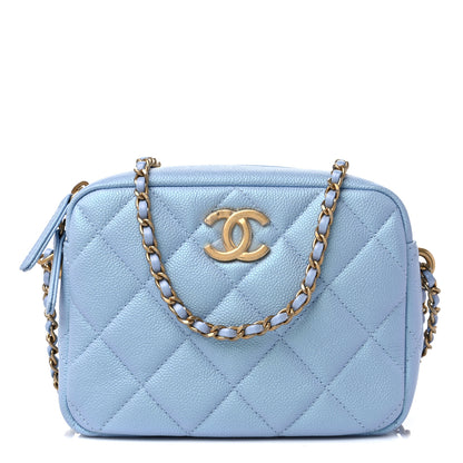 Chanel Iridescent Caviar Quilted Mini My Perfect Camera Case Light Blue 1 of 9