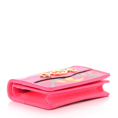 Gucci Calfskin Flora Print Zumi Card Case Fuxia Fluo 4 of 12
