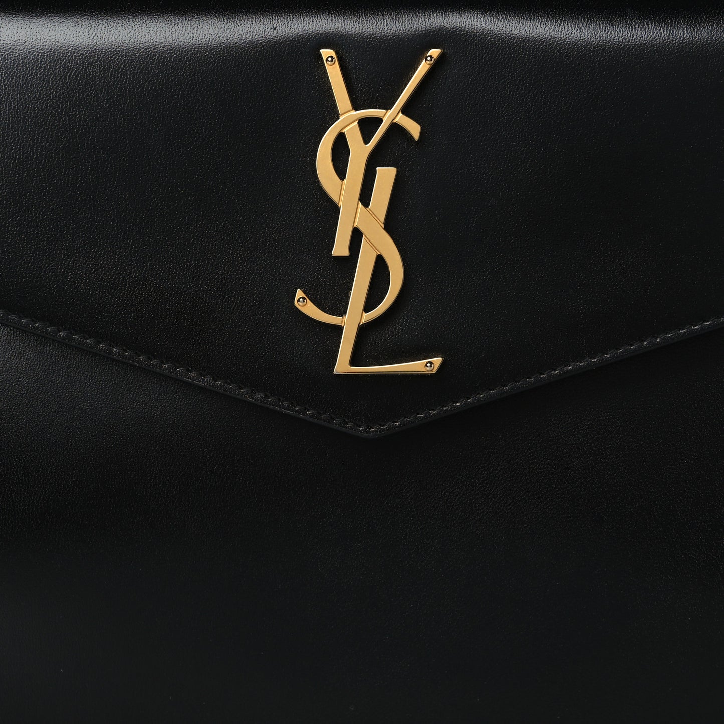 Smooth Shiny Calfskin Monogram Uptown Pouch Black