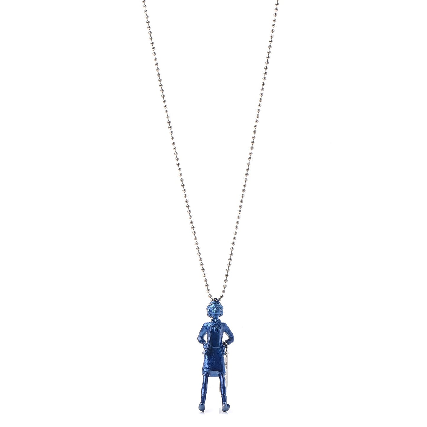 Madame Coco Figurine Necklace Blue
