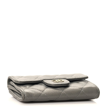 Chanel Caviar Quilted Flap Card Holder Wallet Dark Grey 4 of 10