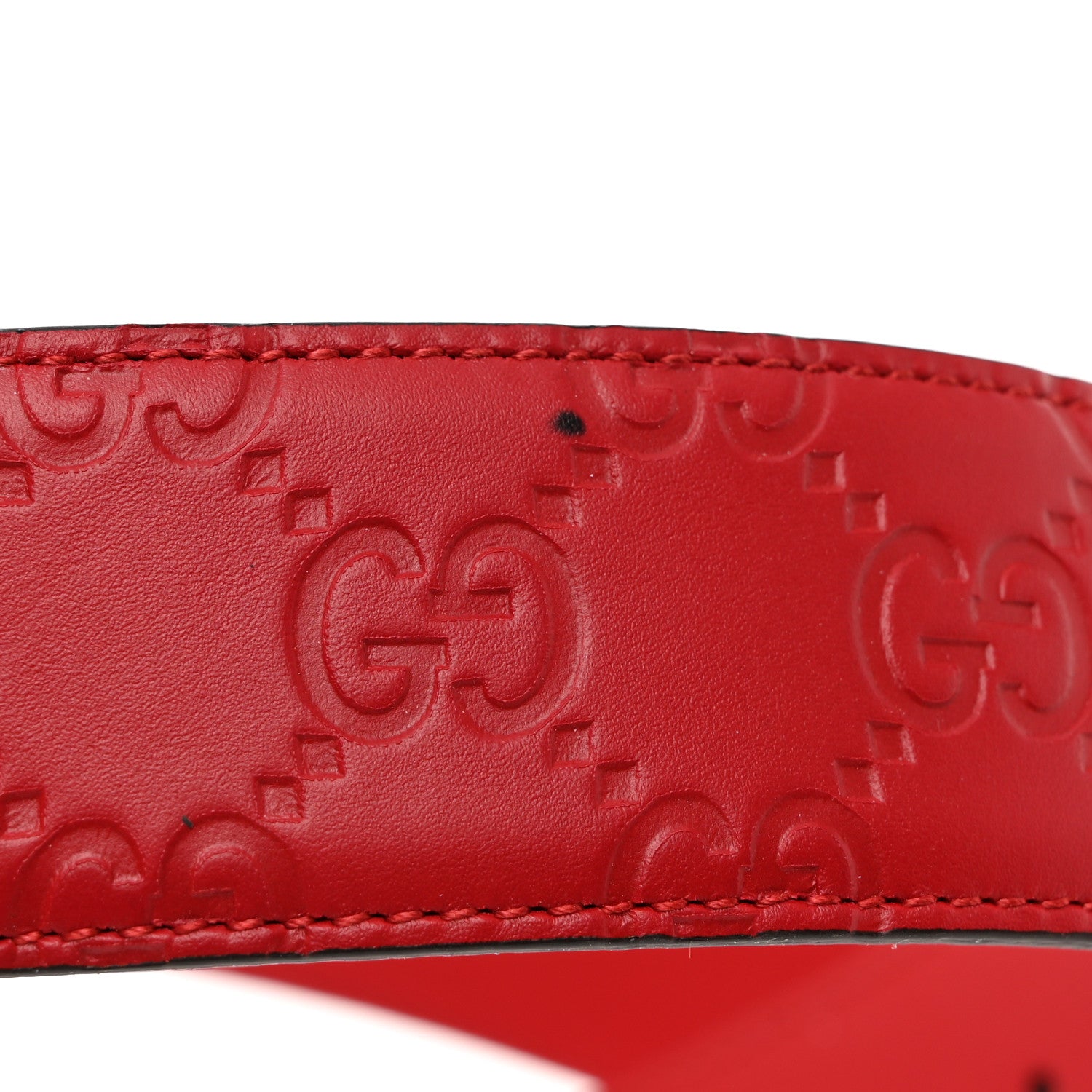 Gucci Guccissima Signature Interlocking G 37mm Belt 85 34 Hibiscus Red 7 of 7