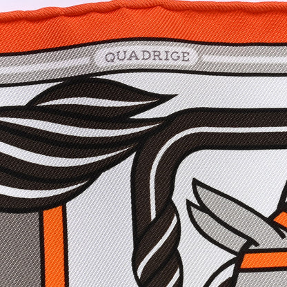 Hermes Silk Quadrige II Nano Scarf 20 Orange Etoupe White 3 of 4