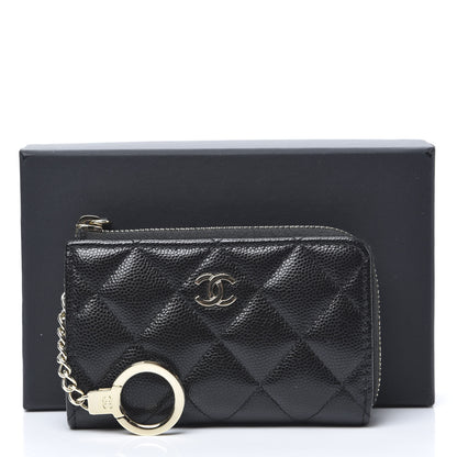 Chanel Caviar Quilted Zipped Key Holder Case Black 9 of 9