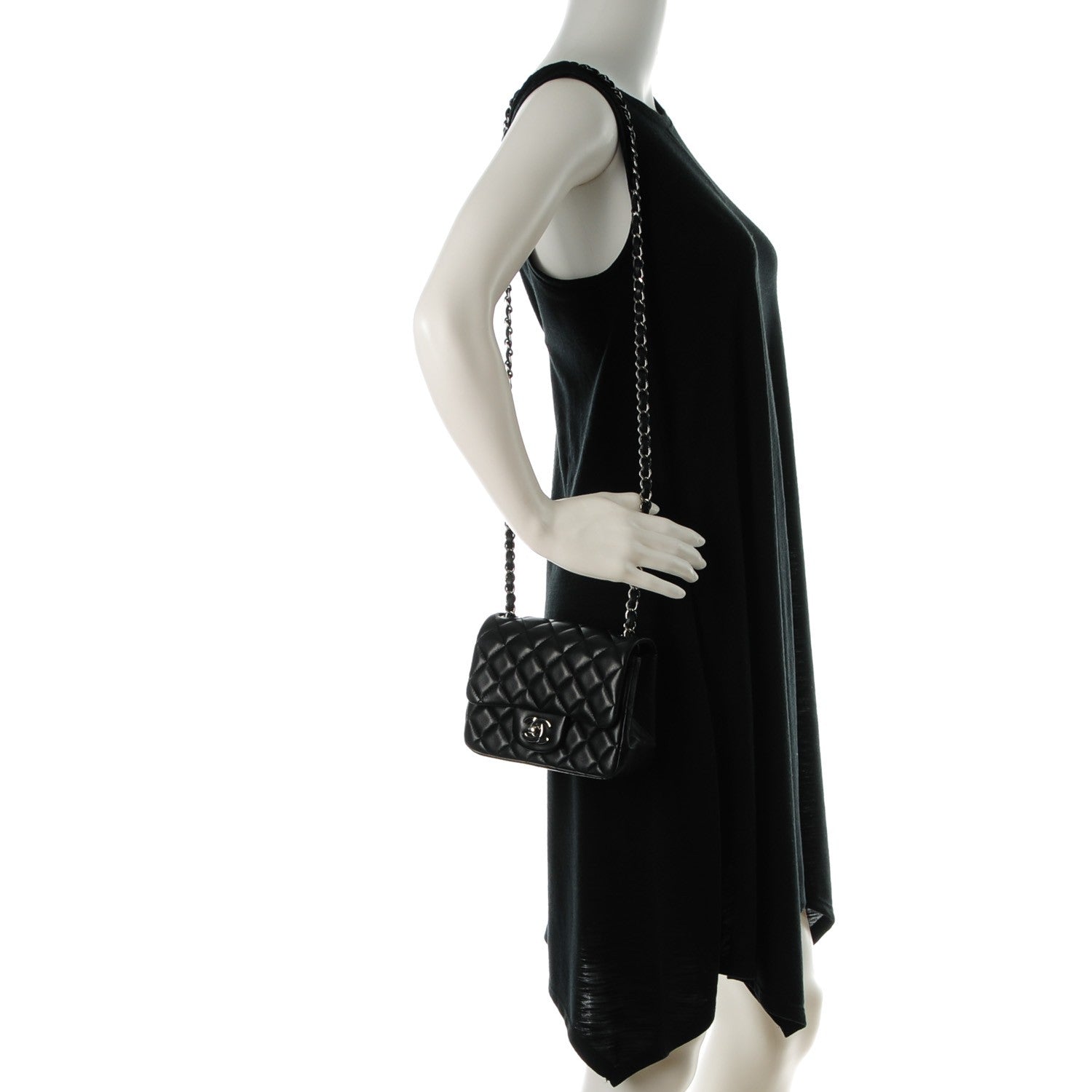 Chanel Lambskin Quilted Mini Square Flap Black 2 of 9