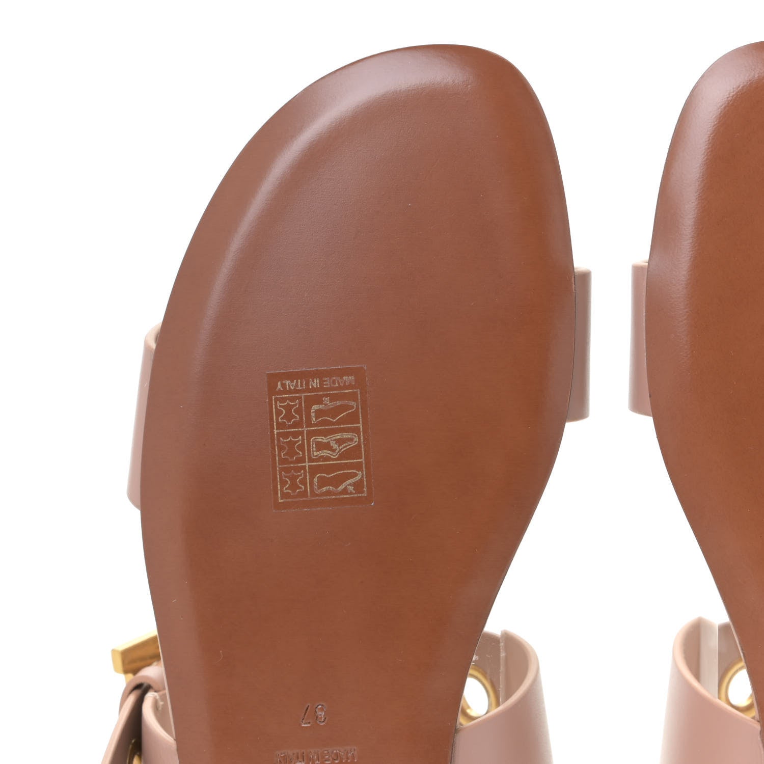 Christian Dior Calfskin D-Dior Slide Sandals 37 Rose De Vents 7 of 13