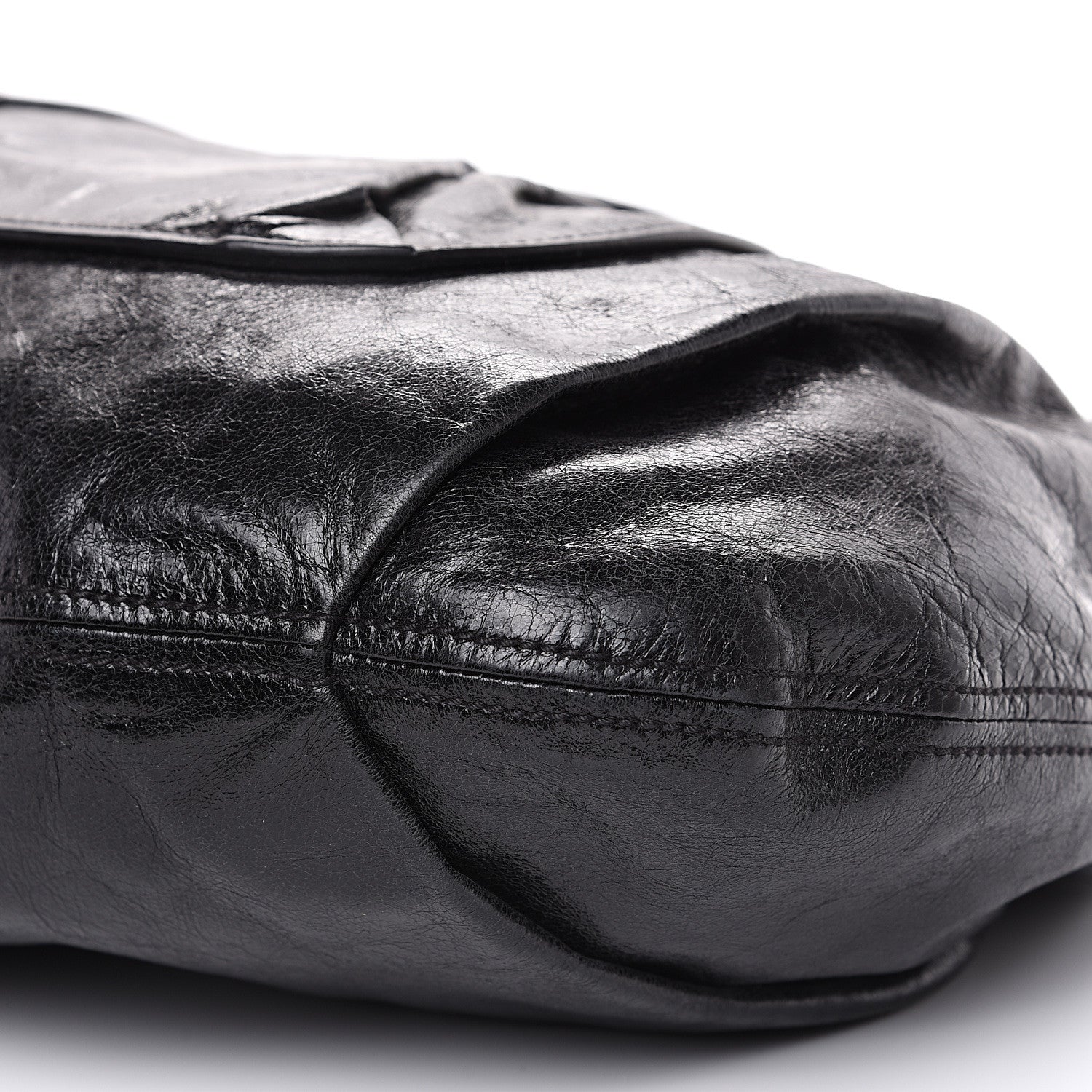 Miu Miu Vitello Lux Gathered Hobo Black 9 of 14