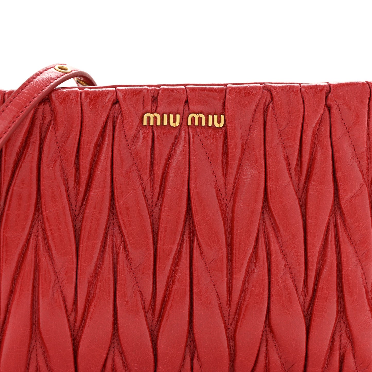 Nappa Matelasse Crossbody Clutch Rubino