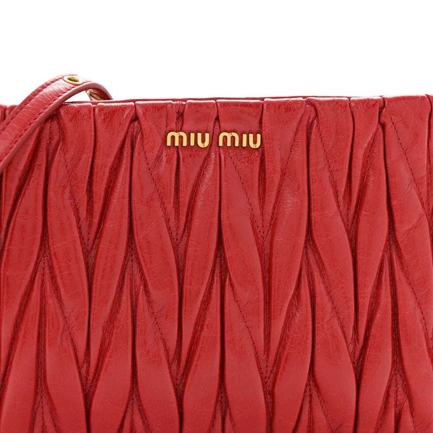 Miu Miu Nappa Matelasse Crossbody Clutch Rubino 7 of 11