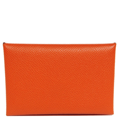 Hermes Epsom Calvi Card Case Orange 1 of 8