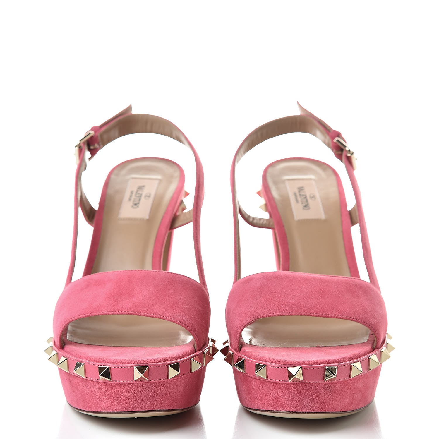 Valentino Garavani Suede Rockstud Slingback 75/105mm Platform Sandals 39.5 Shadow Pink 2 of 12