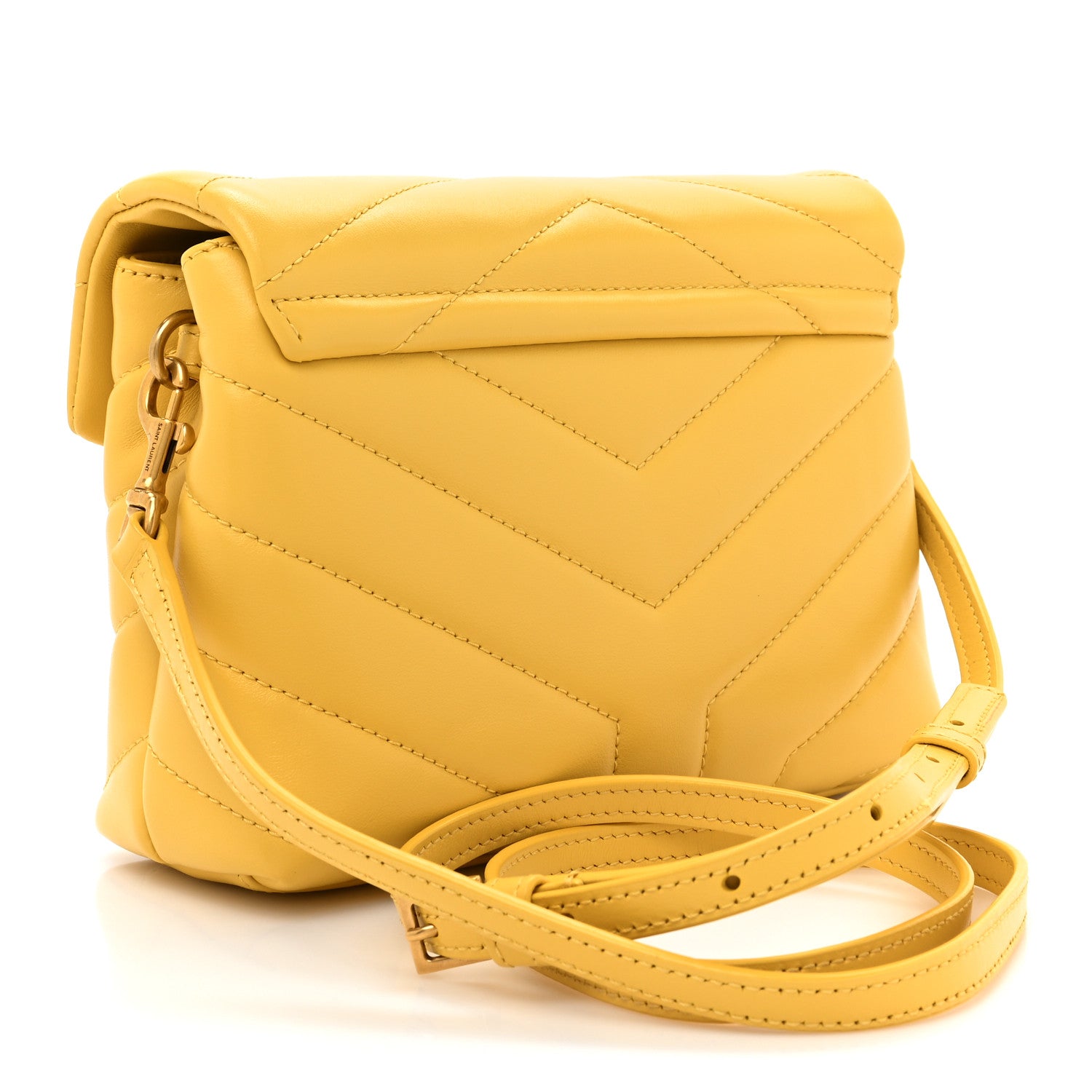 Saint Laurent Calfskin Y Quilted Monogram Toy Loulou Crossbody Bag Sunflower 3 of 10