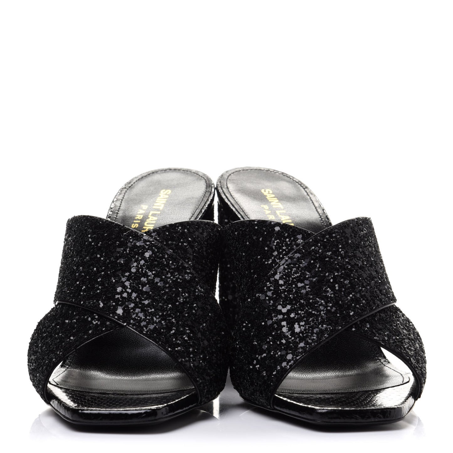 Glitter LouLou 70 Mule Sandals 38.5 Black