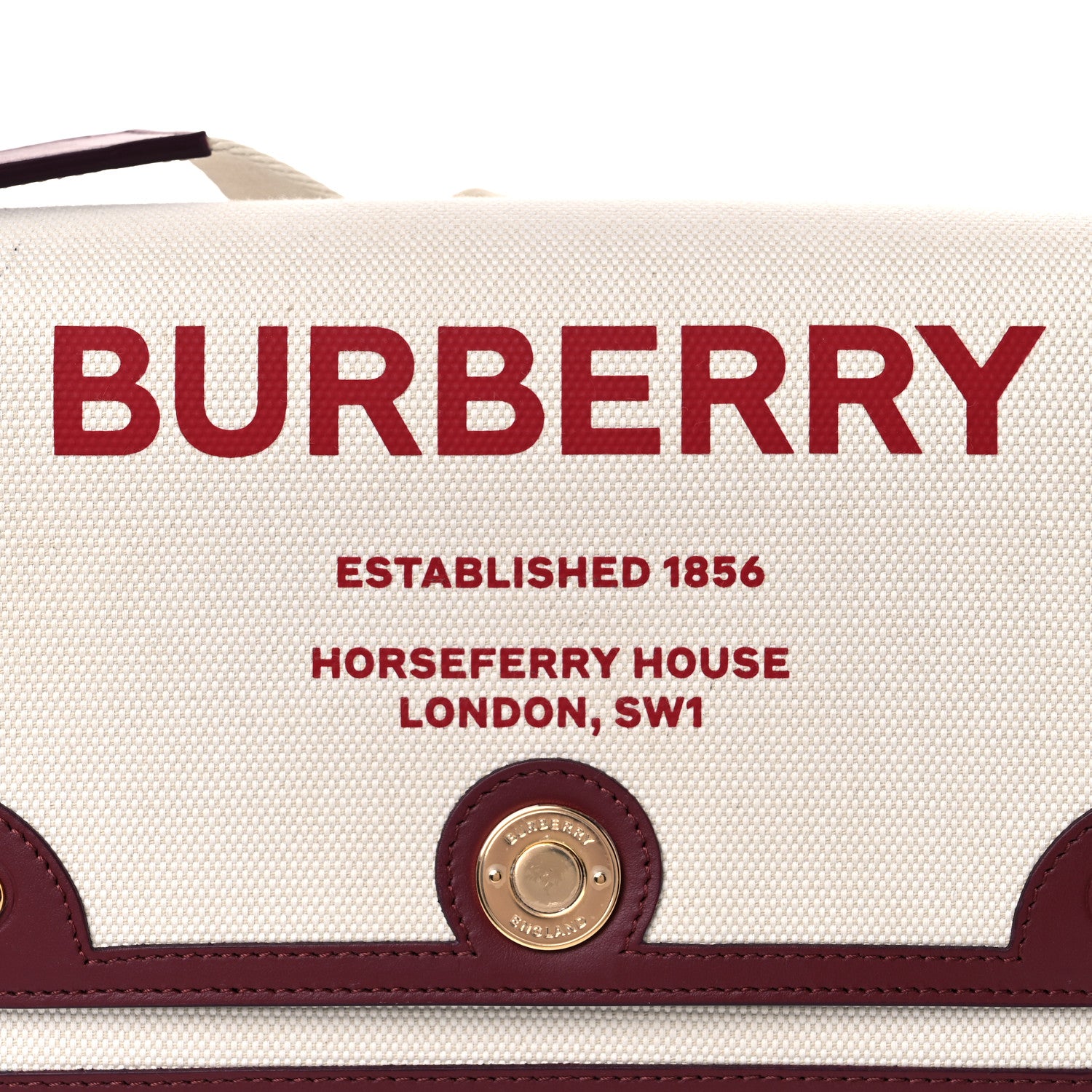 Burberry Canvas Horseferry Print Note Crossbody Bag Natural Tan Fiery Red 8 of 13