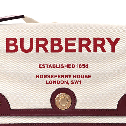 Burberry Canvas Horseferry Print Note Crossbody Bag Natural Tan Fiery Red 8 of 13