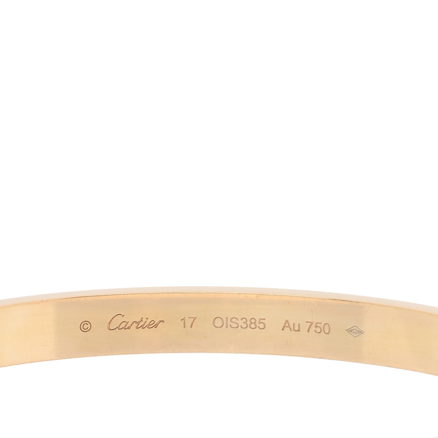18K Yellow Gold LOVE Bracelet 17