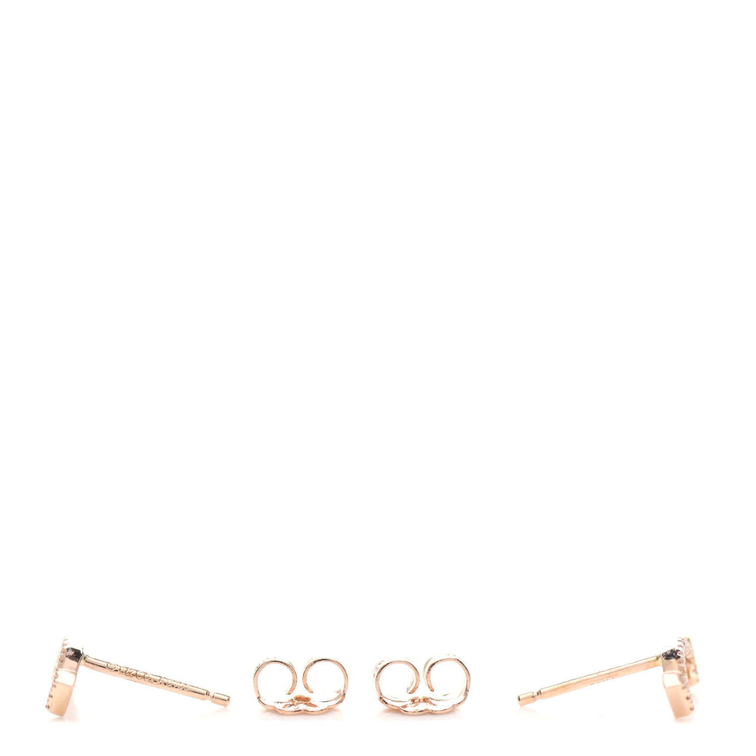 Tiffany 18K Rose Gold Diamond T Smile Earrings 3 of 6