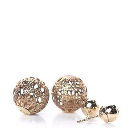 Christian Dior Cannage Mise En Dior Tribal Earrings Gold 4 of 4
