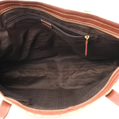 Burberry Haymarket Check Tote Brown 4 of 12
