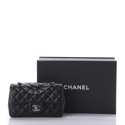 Chanel Lambskin Quilted Mini Rectangular Flap Black 10 of 10