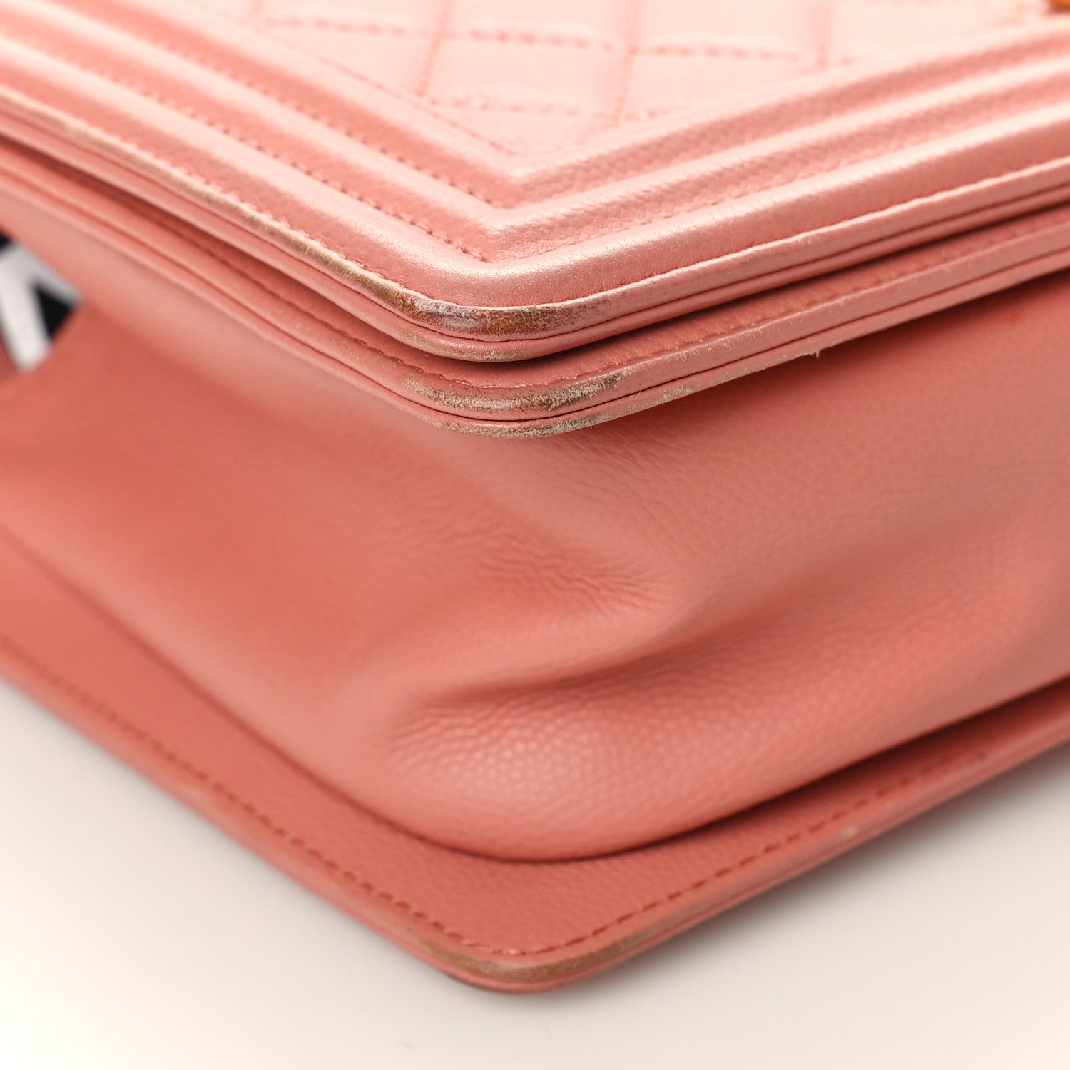 Chanel Caviar Quilted Medium Boy Flap Pink 9 of 10