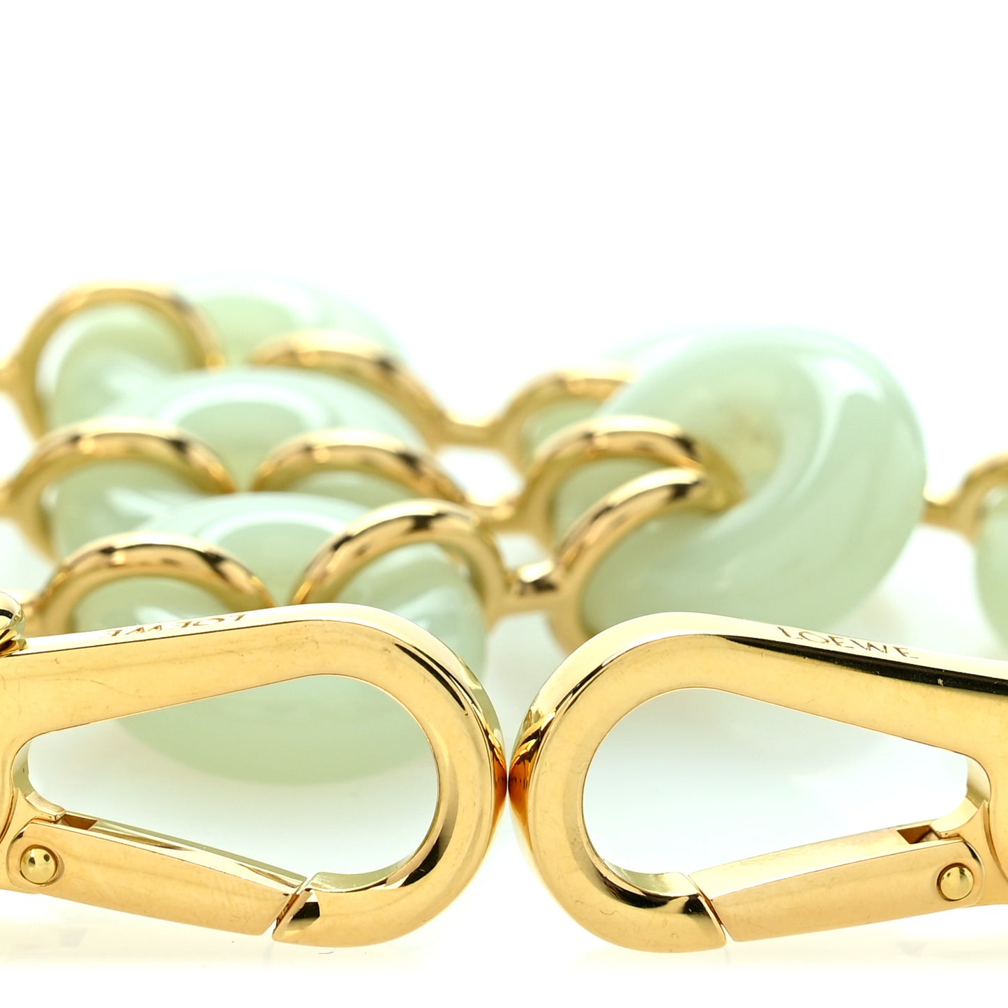 Brass Donut Chain Shoulder Strap Light Green