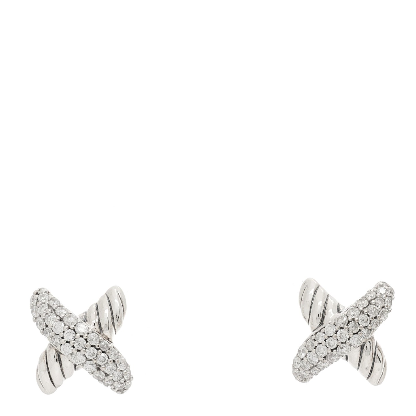 Sterling Silver Diamond 8mm X Earrings