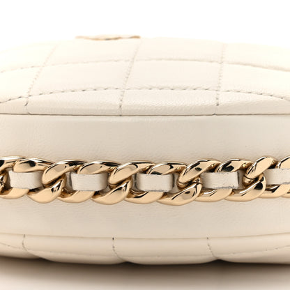 Chanel Lambskin Quilted Chain Around Pouch Hobo White 9 of 12