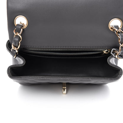 Chanel Lambskin Quilted Mini Square Flap Dark Grey 5 of 10