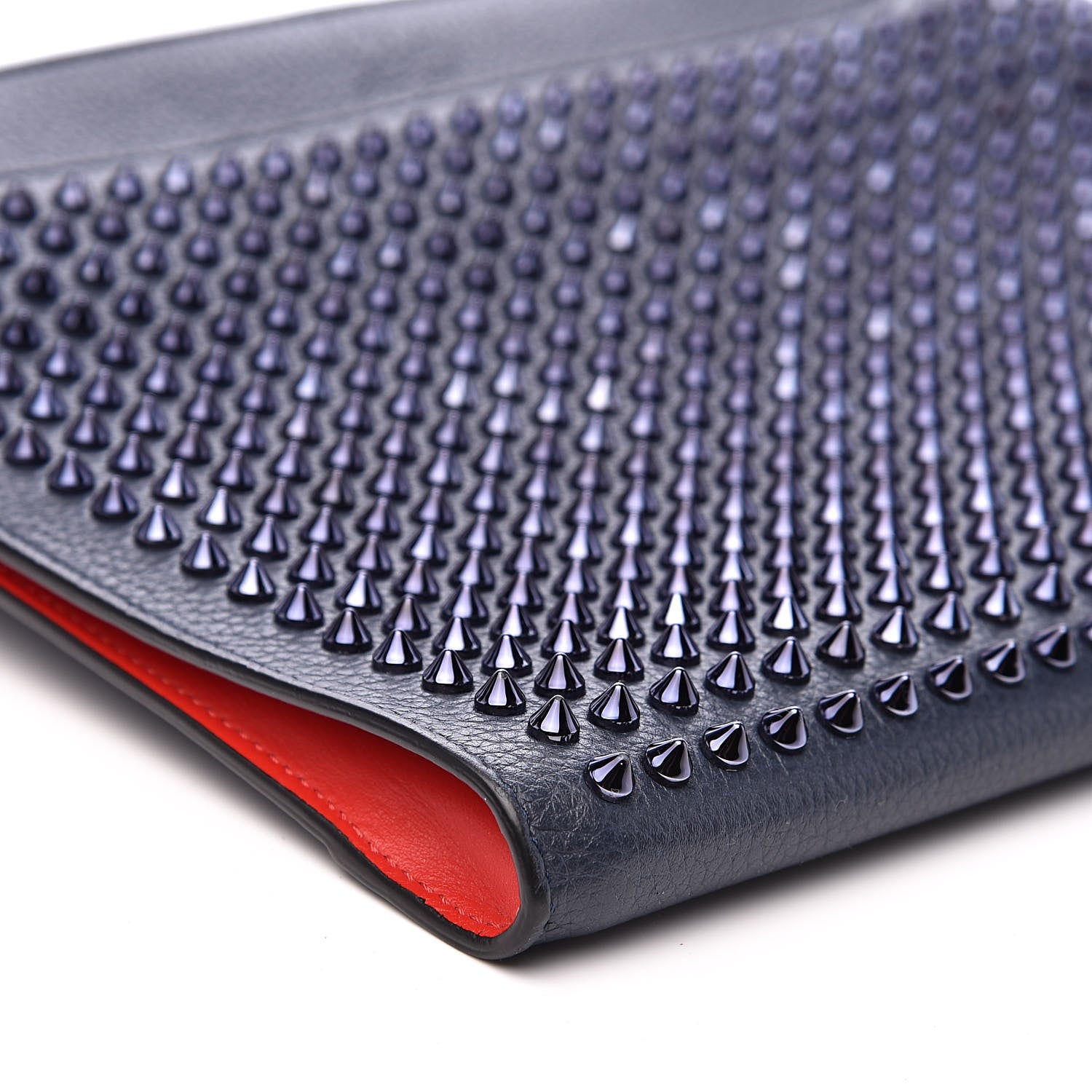 Christian Louboutin Calfskin Studded Skypouch Crossbody Clutch Marine 9 of 10
