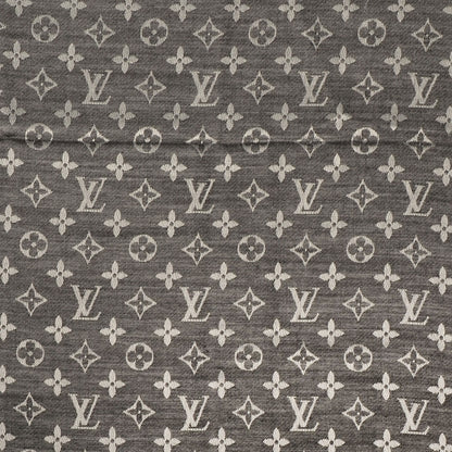 Louis Vuitton Wool Silk Monogram Denim Shawl Black 1 of 5