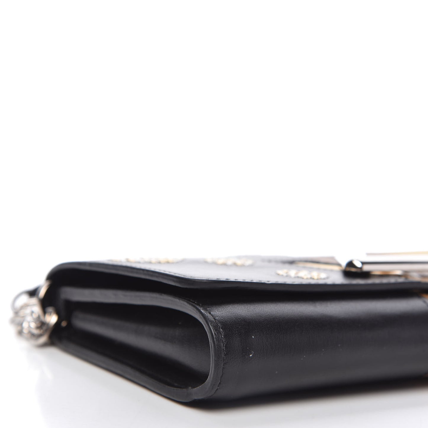 Calfskin Reverse Monogram Studded Night Lights Twist Chain Wallet