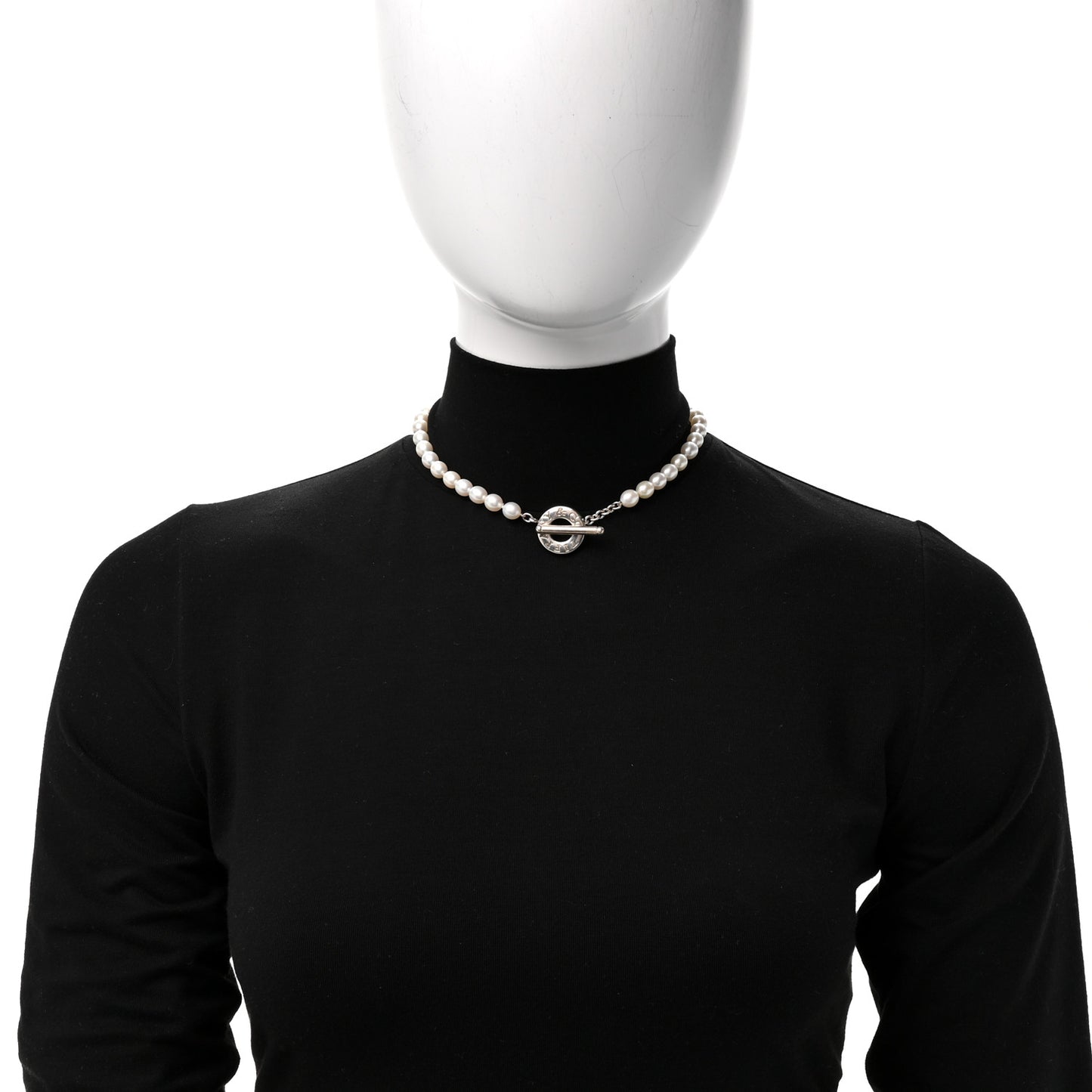 Sterling Silver Pearl Strand Toggle Necklace