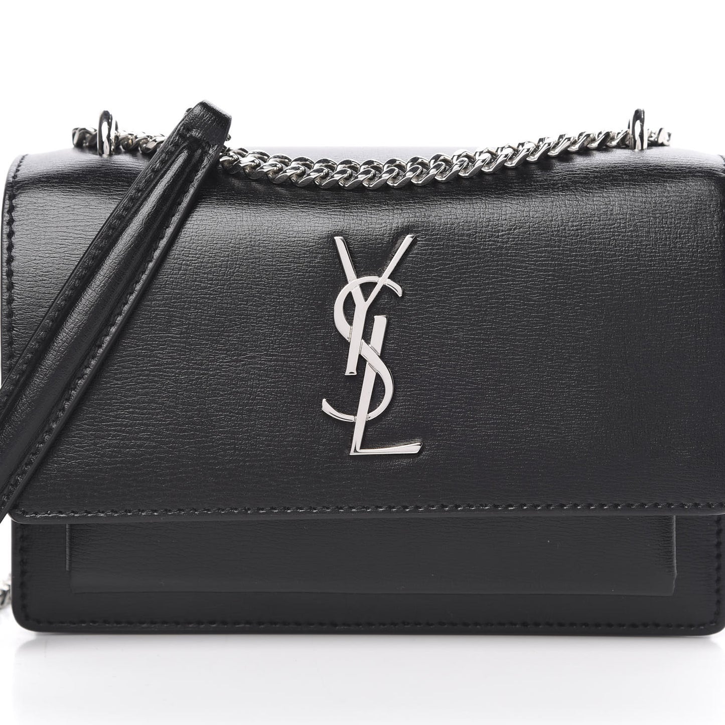 Calfskin Monogram Sunset Chain Wallet Black
