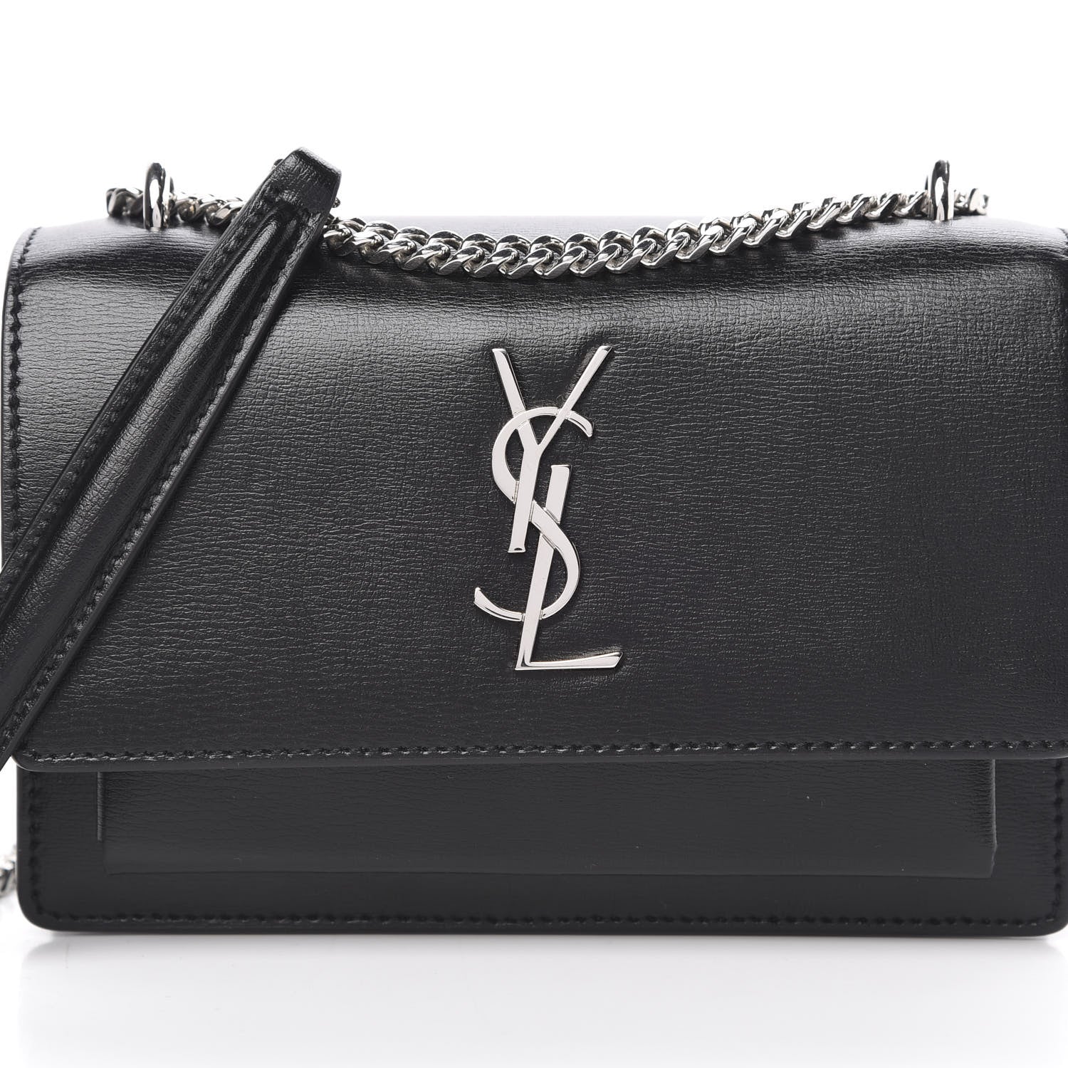 Saint Laurent Calfskin Monogram Sunset Chain Wallet Black 6 of 10
