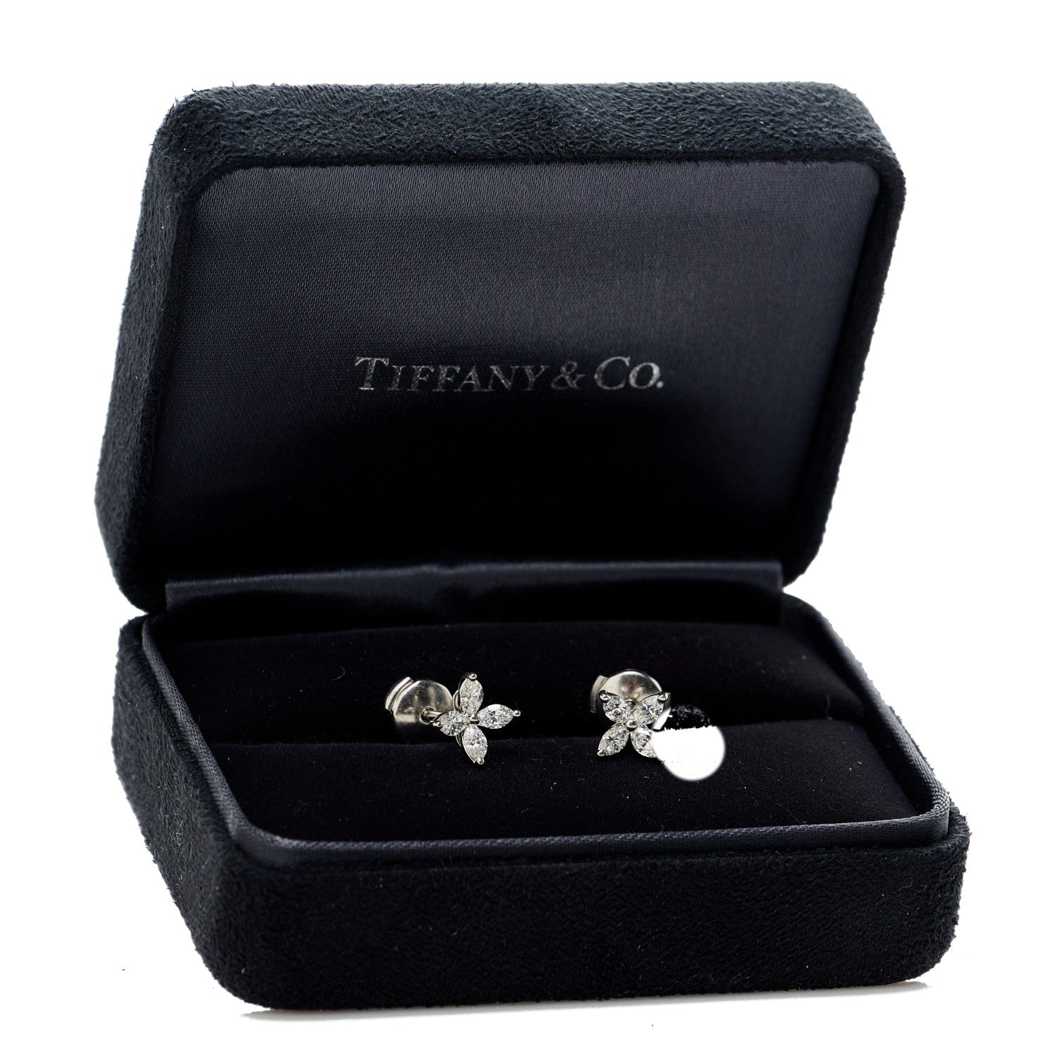 Tiffany Platinum Diamond .64ct Small Victoria Earrings 5 of 5