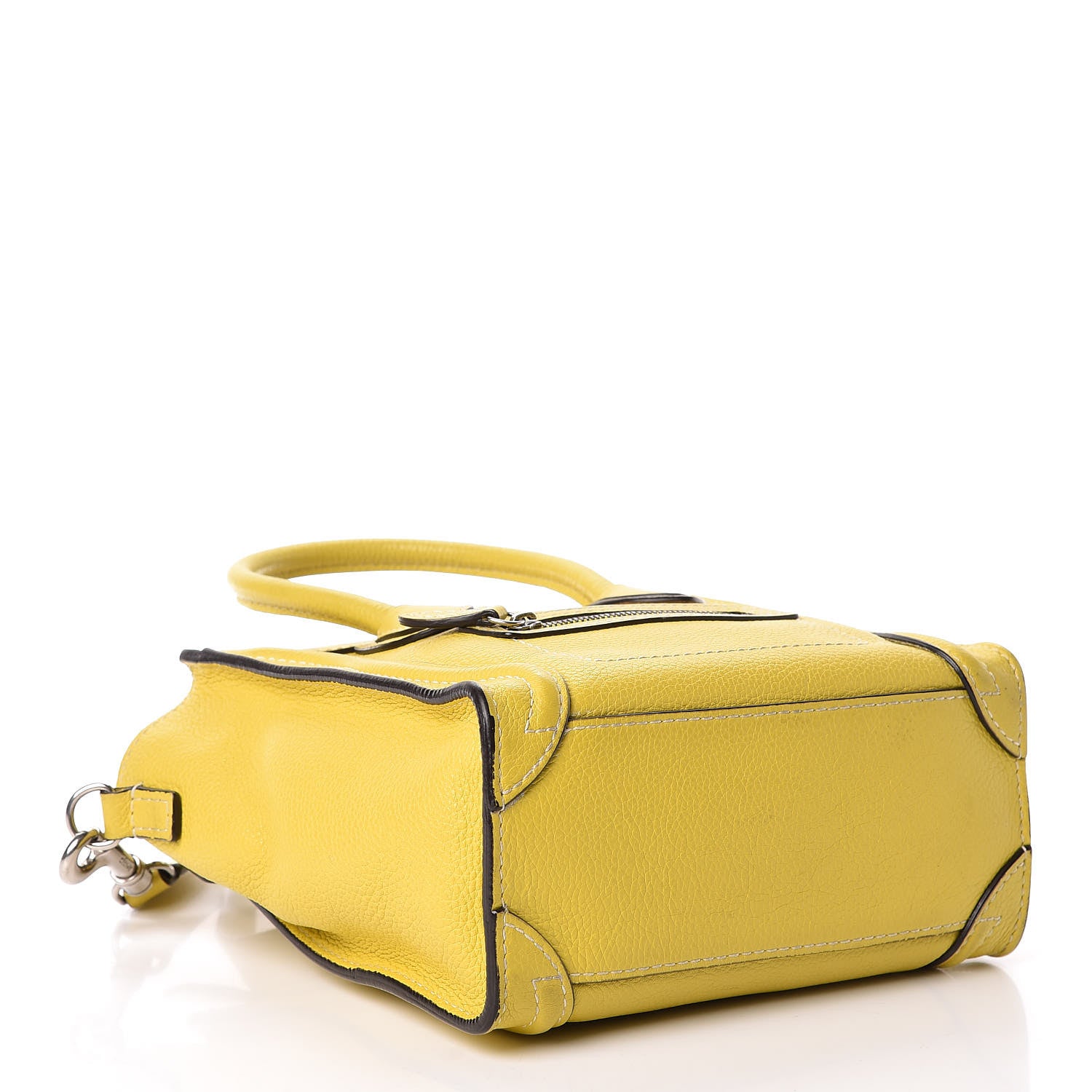 Celine Drummed Calfskin Nano Luggage Citron 4 of 16